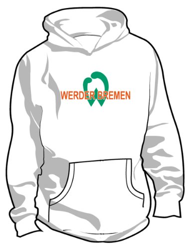 SV Werder Bremen Basic Logo Hoodie, Adult Large - White