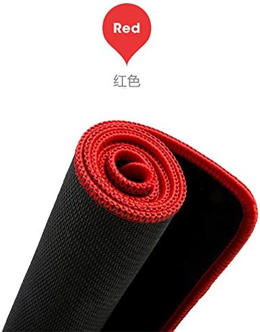 MR ZHU big size mouse pad (23.6*11.8*0.12inch) official gaming mouse pad Non-slip Rubber base Textured Wide Black Mousepad, Stitched Edges red
