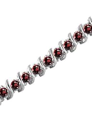 5 CT Garnet Bracelet 14K White Gold