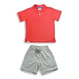 Mish - Toddler Boys Short Sleeve Short Set, Red, Grey (Size 3T)
