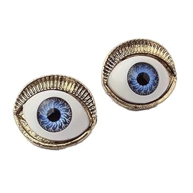 Cheap Girls Jewelry Yazilind Cool Mysterious Design Blue Evil Of Eye Gold Plated Alloy Gothic Stud Earrings for Girl For Sale
