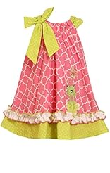 Girls Cotton/Spandex  Applique Ruched  Dress With Ruffles