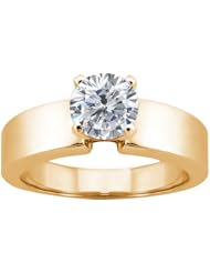 0.60 Ct Round H/I I1 Diamond 18K Yellow Gold Ring