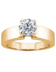0.50 Ct Round H/I I1 Diamond 18K Yellow Gold Ring