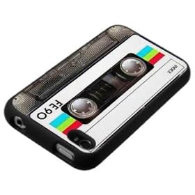 IPHONE 4 4G RETRO CASSETTE SILICONE CASE - BLACK