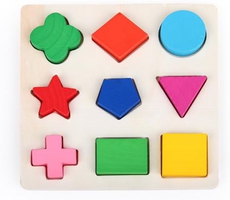 Gold Lion Puzzle Montessori Early School Baby Block Shape Geometry Wooden Learning Kid Educational Toy D7271