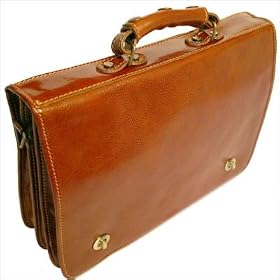 Roma Leather Briefcase Color: Brown
