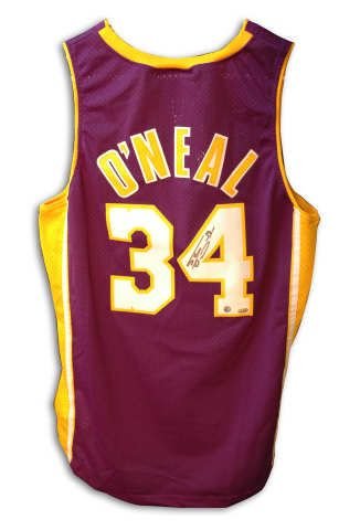 Autographed Shaquille O'Neal Los Angeles Lakers Authentic Nba Nike Swingman Purple Jersey