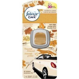 ONLY 1 IN PACK Febreze Car Vent Clip Air Freshener, Toasted Almond, 1 Count