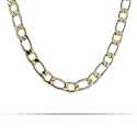 Mens Two Tone Curb Link Stainless Steel Chain