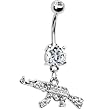 Clear Cubic Zirconia Machine Gun Belly Ring