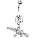Clear Cubic Zirconia Machine Gun Belly Ring