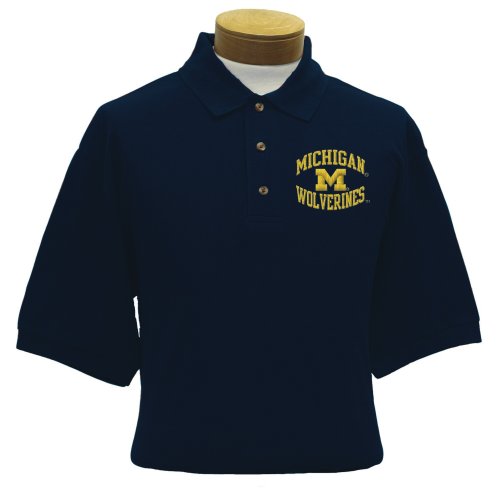 Michigan Men's Embroidered Pique Polo Shirt