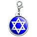 Chrome Plated Metal Small Pet ID Dog Cat Tag Religious - Star of David