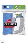 6-Pack Hanes Boys Classics Crew 362/6, White w/ Grey Heel and Toe, Large