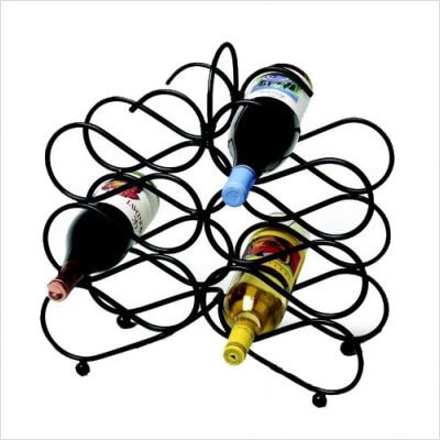 12-Bottle Scroll Wine Rack in Black