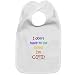 Cotton baby bib "I don't have to be good I'm cute" with velcro closure