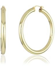 1AR by UnoAerre 18KT Gold Plated 4.5 X 50 Polished Hoop Earrings