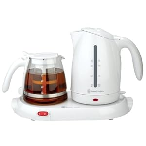 Russell Hobbs RHTT9W 1.7-Liter Electric Kettle with Keep Warm Tea Tray and 1-1/2-Liter Glass Tea Pot