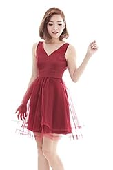 Polyester/Tulle Flared-Skirt Bridesmaid Dress 