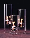 Chimney Lamps Handblown Glass Oil Lamp Set of Three