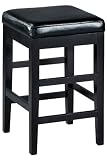 Leather Breakfast Counter Stool, BACKLESS, BLACK Leather Breakfast Counter Stool, BACKLESS, BLACK
