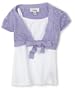 Amy Byer Girls 2-6x Splash Of Sequence Vibrant Color Little Sweater With Knit Tee,Purple,4
