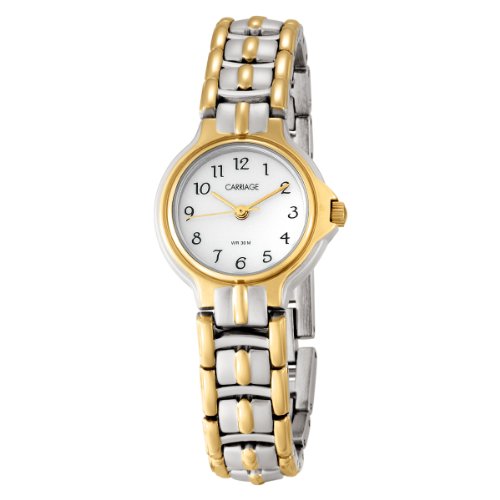 Carriage by Timex Women's C3C353 Two-Tone Round Case White Dial Two-Tone Jewelry Bracelet Watch