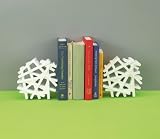 Umbra Crisscross Set of Two Cast-Resin Bookends, White