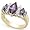 1 Carat Marquise Cut Amethyst CZ Gold Tone Ring Size (5)