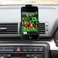 ULTIMATEADDONS Swivel Air Vent Car Kit Mount for Apple iPhone 4 / 4G + Car charger with 1.8 metre retractable cable