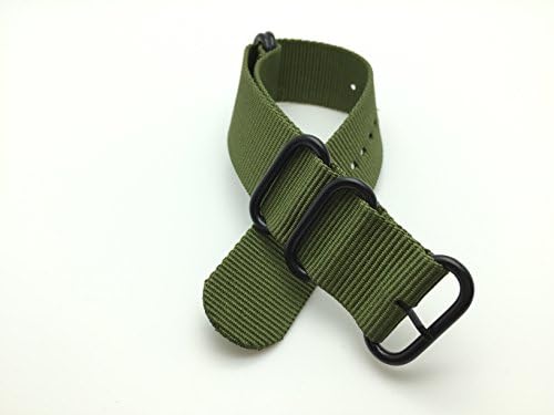 18mm Military MoD Ballistic Nylon G10 Watch Band /5 ring PVD buckle/Replcement Zulu strap- GREEN