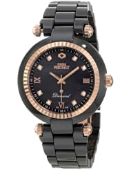 Swiss Precimax Womens SP12132 Avant Diamond Ceramic Mother-Of-Pearl Dial Black Ceramic Band Watch