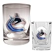 Vancouver Canucks Rocks Glass & Square Shot Glass Set - Primary Logo NHL Hockey
