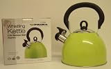 2.5 LITRE STAINLESS STEEL GREEN RETRO WHISTLING KETTLE