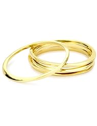 Jules Smith "Surf" 14k Gold-Plated Bangle Bracelet Set