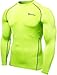 TSLA Men's UPF 50+ Long Sleeve Compression Shirts, Athletic Workout Shirt, Water Sports Rash Guard, Zero Top Neon Yellow, Large
