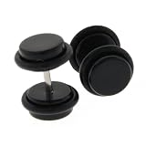 Fake Acrylic Plugs - Black 16g Wire; 8mm - Sold as a Pair