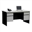 Executive Desk in Alumicast Gray and Black Finish By Ameriwood Furniture