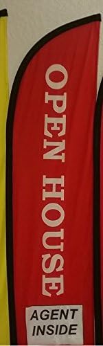 8 Foot Open House Feather Flag with Stake and Carrying Case