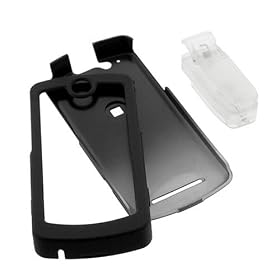 Solid Rubberized Black Snap on Crystal Case with Belt Clip for AT&T Motorola ROKR E8 Cell... by Bargaincell
