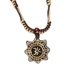 Hindu OM Pendant on Multi Tone Heavy Cord Necklace