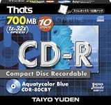 That’s データ用CD-R 700MB 32倍速 10枚パック CDR-80CBY10FN(THATS)の画像