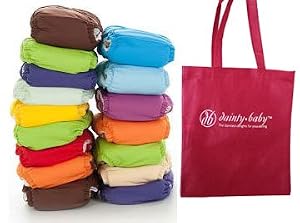 Fuzzibunz X-Small Newborn Cloth Diaper 6 Pack Gender Neutral Colors with Reusable Dainty Baby Bag Bundle