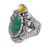 Roderick Tenorio Sterling Silver Green Turquoise Ring