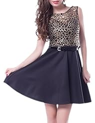 Sexy Scoop Neck Belted Polyester Bodycon Dress/Skater Dress/Wedding Party Dress 