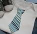 Handmade Tie Onesie, Blue Stripes, 0-3 months