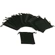 20 Black Velvet Pocket Watch & Jewelry Drawstring Gift Pouches 2.5"