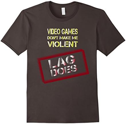 Men's Gamer - Video games don't make me violent. Lag does T-shirt Medium Asphalt
