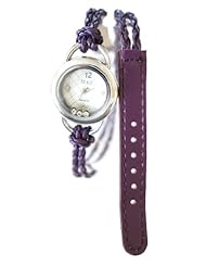 Dark Purple Floating CZ Petite Adult Women, and Teen girls Bracelet Wrap Watch 6" to 7"